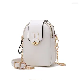 Shoulder Bags Fashion Cute Soft Leather Phone For Women Sweet All-Match Pattern Hasp Chain Zipper Handbag Female B126