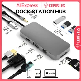 Stacje Cerastes USB C HUB Dock Station Hub USB 3.0 Type C do HDMompatible USB Adapter dla MacBook Pro Air Laptop PC