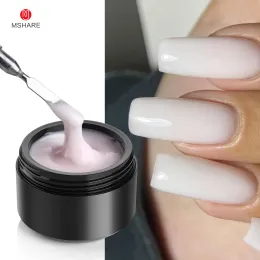 Żel mshare 50 ml twardy przedłużanie żel Gel Poliska francuskie paznokcie nago różowa biała przezroczysta guma do manicure przedłużenie paznokci