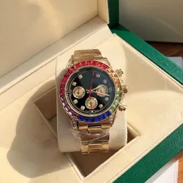 Designer maschile orologio Diamond multicolore silicone quarzo orologio da polso da polso da polso di lusso da donna di alta qualità orologi a zaffiro meccanico automatico