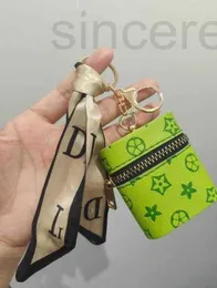 Keychains Lanyards Designer Creativity Presbyopia Car Keychain Coin Purse Pendant Charm smycken Keyring Holder Fashion Pu Leathe Grid Designer Metal Key Chain 4UC