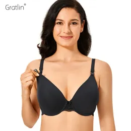 Vestidos gratlin amamentando sem fio, sutiã de enfermagem para mulheres para mulheres grávidas com lingerie de ossos