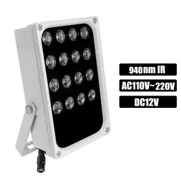 アクセサリAC110V〜220V/12V DC CCTV LED IRイルミネーター赤外線ランプ16PCSアレイLED屋外の防水ナイトビジョンCCTVカメラフィルライト