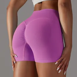 Seamless gestricktes Gesäß verfügt über neue Shorts mit Yoga -Fitnesshosen enges schnelles trockenes Training Yoga Shorts Frauen