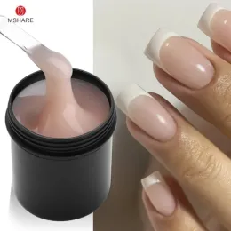 Gel MSHARE Natural Nude Self Leveling Builder Hard Gel for Nail Extension Construction Medium Low Heat Refill Large Volumn 142g