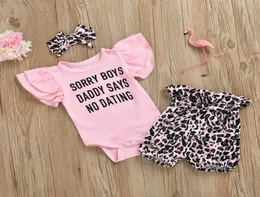 Детские дизайнерские наборы одежды Dompers New Born Babri Band Brand Print Print Ropmers Leopard Shorts Accesoires 2020 New1574443