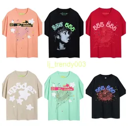 Erkek Tasarımcı Tişörtleri SP5der 5555 Tshirt Pamuk Kısa Kollu Ekip Boyun Baskı ve Geometrik Hip Hop Kaya Gevşek Grafik Genç Thug Tee Tshirt Erkek Gömlek Sweatshirt Da