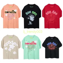 メンズデザイナーTシャツSP555555ティシャツ綿半袖クルーネックプリントETジオメトリックヒップホップロックルーズグラフィックヤングティーグティーTシャツメンズシャツスウェットシャツDA