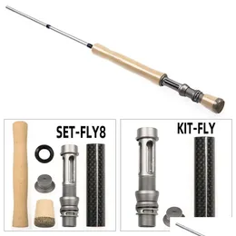 Spinning Rods Carbon Outdoor Sports 1 Set Diy Fishing Rod Handhjul Rulle Seat Cork Grip Kit Drop Delivery Outdoors Dhehe