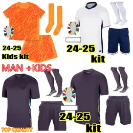 24 25 Inglaterra Kit Kit Kane Saka Foden Bellingham Rashford Sterling Grealish National Team 2024 2025 Futebol Kits T Kits Toldes adultos Conjunto