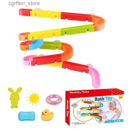 Baby Bad Toys Wasserrutsche Spielzeug für Badewanne 39pcs Kinder Wasserstrecke Spielzeugset DIY AUSBADE DIE BADEN BADEN SETZTE WASSER SETTE WASSER GLAY L48