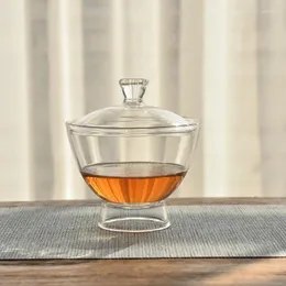 Teaware sätter tangpin värmebeständigt glas gaiwan te cup chawn i 100 ml