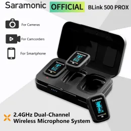 Microphones Saramonic Blink500 ProX Wireless Lapel Microphone For Mobile Phone iPhone Smartphone PC Android DSLR YouTube Recording Streaming