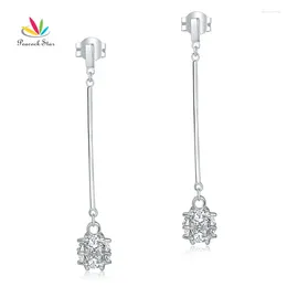 Dangle Earrings Peacock Star Solid 925 Sterling Silver Fashion Bridal Bridesmaid Jewelry CFE8156