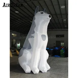 Alta qualidade fofa 8.2/13/26ft Balão de modelo de cachorro Husky Inflatable para Evento de Decoração de Natal