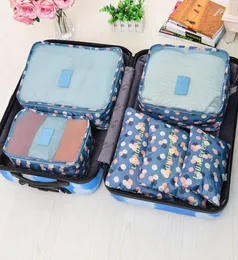 Sacos de armazenamento de viagem Conjunto de roupas portáteis de roupa organizadora de malas, embalando, bolsa de contêiner de armário para casa 6pcs de alta qualidade6061346