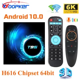 Box Woopker Android 10.0 TV Box T95 6K Dual WiFi 2,4G 5G 4 GB RAM 64G 128G Player multimediale ROM H616 Quad Core SET TOP BT 5.0