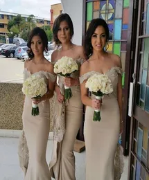 2017 خمر جديد قبالة الكتف العروسة فساتين الدانتيل الدانتيل الأنيقة Mermaid Maid of Honor Gown Made Wedding Party G7125469