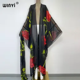 Abiti Winyi Summer Women Cardigan Tace Tail Sexy Boho Maxi African Holiday Batwing Maniche 2022 Robe Kimono Kaftan