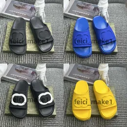 여성 슬리퍼 디자이너 샌들 패션 슬라이드 신성 여성 슬리퍼 가죽 고무 평평한 Sandale Sandale Beach Shoes loafer 노란색 바닥 슬라이더