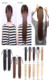 Alileader Synthetic Clips In Hair Ponytails Hairpieces 18 Inch Afro Ponytail Extension For Short Hair Styling Straight Hair2747024