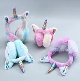 Classical Unicorn Aur Muffs inverno Cartone animato addensato auricolare peluche che cambia gradualmente auricolari a colori morbidi 16 5yj ww4783020