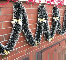 2m Decorazioni natalizie fai -da -te tops nastro decorazioni per la casa natalizia ghirlanda ornamenti alberi di Natale bianca canna verde scuro9148311