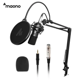 الميكروفونات Maono Professional Studio Microphone Kit Contenser Cardioid Microfono Podcast Mic للألعاب Karaoke Youtube Recording DJ AUA03