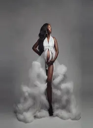 Beyaz Annelik Cüppeleri Gece Elbise Yay Çarpık Katmanlı Uzun Kabarık Kadınlar Tül Hamilin Elbisesi Özel Yapımlı Elbise Pogary2671694