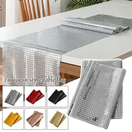 Tischtuchspiegel Folie Glitter Disco Pailletten Läufer Satindekoration für El Restaurant Hochzeitsfeier Weihnachten Home Textile