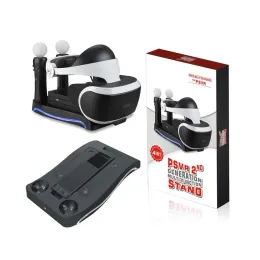 Gözlük 4 in 1 PS4 VR Şarj İstasyonu Ekran Standı Docking Charger LED Vitrini Sony PlayStation Move PS VR PSVR Kulaklık