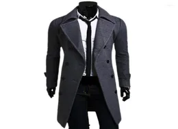 Men039s Trench Coats Высококачественный Coat Men39s Fashion Long Brand Осенняя куртка Selfcultivation Solid Color DoubleBrearsted6797960