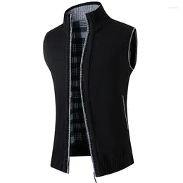 Camiscedores masculinos Autumn e Winter Vest Casual Sweater Cardigan Pai de meia-idade