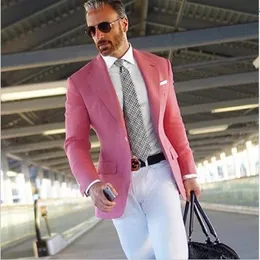 2020 Neuankömmlinge rosa Männer Blazer Spring Fall Fashion Marke Slim Fit Men039s Anzug Jacke Party Prom Handsome Blazer für Hochzeit2816304