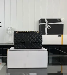 10A зеркальный высококачественный дизайнерский пакет роскошные кожаные однослойные бренд с двойной лоскутной мешкой 25 см. Классическая сумка Сумка сумки с поперечным кусочком.