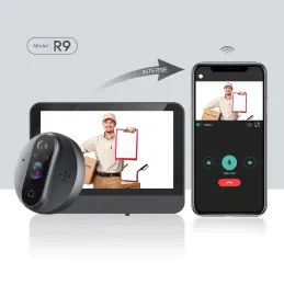 Türklingeln 4,3 Zoll Tuya/Ubox App WiFi Türklingel Visuelle Tür PeePhole Video Eye Night Pir Home Security Wireless Intercom für iOS Android R9