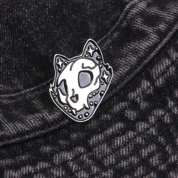 Punk Skull Animal Animal Brooch Cartoon Creative Skull Cat Wolf twarz spersonalizowana odznaka urocza gry anime Game