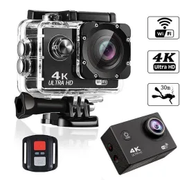 Kameror Waywalkers Action Camera Ultra HD 4K 30fps WiFi 2.0inch 170D Underwater Waterproof Helmet Video Recording Cameras Sport Cam