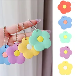 Ganci adorabili fiore a forma di tasto tasto per identificatore copri etichette tappetini silicone protettore ad anello