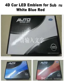 Odznaki LED samochodowej LED Emblem 4D Białe niebieskie czerwone tylne logo światła 140x73mm8435851