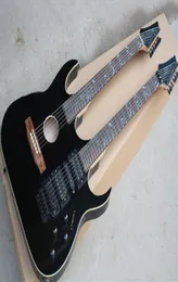 126 문자열이있는 Double Neck Electric Guitar 반사 바디 레드 블랙 푸르 플레토 바코 햇볕에 택시를 사용하십시오.