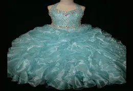 Платье моды невесты, адаптированные для детей 039s, милая маленькая голубая голубая длина пола юниорское театрализованное платье LR8645843094