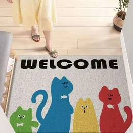 Ins Wind Cartoon Silk Ring Floor Mat Is Dirt Resistant and Wear-resistant Can Be Cut for Household Use. It Also Non Slip Easy to Maintain in the Entrance. Pvc Mat