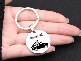 Keychains personalizados gravados de caminhão Big Key Chain Christmas Tree Fashion Car Jeia para amigos Presentes femininos