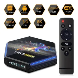 Caixa HK1 RBOX R2 Android 11 TV Box 1000M LAN RK3566 RECEPTOR CORE CORE INTELIGENTE 2 4G 5G Dual WiFi 4GB Media Player 32GB 64GB HKMAX