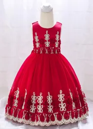 Retail 2019 Baby Girl Birthday Party Ball Gown Dresses With Flower Baptism Princess Dress Wedding Dress for Girls L1837XZ Y19050806086544