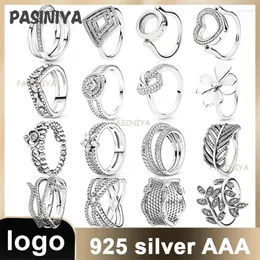 Pierścienie klastra R11 2024 Damen Silber Serie Pierścień 925 Sterling Hochwertiger Luxus Schmuck