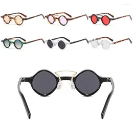 야외 안경 빈티지 남성/여자 태양 안경 운전 색조 증기 펑크 히피 작은 둥근 사각형 선글라스