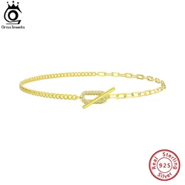 ORSA Jewels Side Chain ChainClip Tornilina 925 Silver Summer Summer Sexy Foot Fashion Fashion Straps Jóias SA62 240408