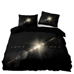 Bedding Sets Shinny Points Print Duvet Cover Luxury Black Set With Pillowcase American Style For Double Twin Size